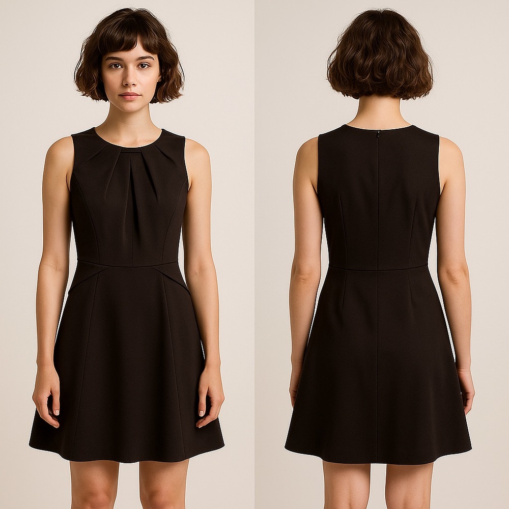 Ya Los Angeles Black Sleeveless Party Cocktail Dress Fit & Flare Size Small